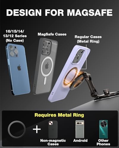 Elevate Your Tesla Experience with the Smolink All-Metal Magnetic Phone Mount – Premium Magnetic Holder for Tesla Model 3, Y, S, X, Compatible with Mag Safe and All Smartphones, Foldable Design for Sleek Aesthetics and Enhanced Durability, Perfect Car Dashboard Accessory for Hands-Free Navigation and Secure Device Attachment, Black Finish for a Refined Look