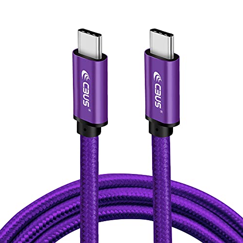 CBUS 10 ft USB-C to C Fast Charging Cable – Heavy-Duty Braided Cord for i Phone 16/15/Pro/Max/Plus & Android Devices – Superior Durability & Super Speed USB-C Charger in Stylish Purple – Unmatched Flexibility for Home & Travel Use