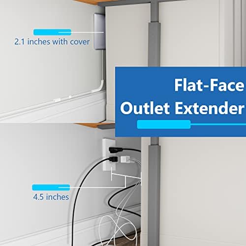 LIDER Ultra-Thin Flat-Face Outlet Extender with 3 Receptacles – Space-Saving Power Strip with 3 ft Cord, ETL-Listed for Safety, Sleek White Design for Modern Interiors – Perfect Solution for Enhanced Device Charging and Versatile Placement