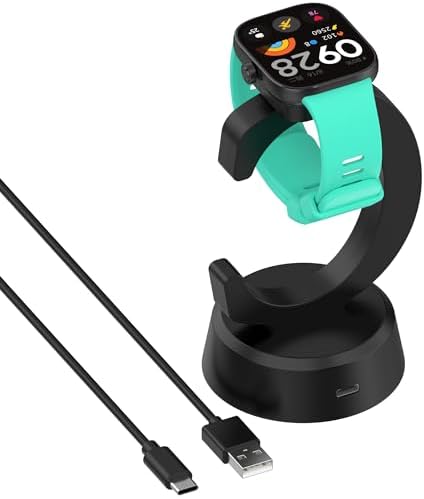 Xiaomi Mi Band & Redmi Watch Fast Charging Dock with 3.3 ft USB Type-C Cable – Versatile Smartwatch Charger Stand for Mi Band 9, 8 Pro, 7 Pro, 4, and Redmi Watch 4, 3, 3 Lite, Active – Sleek, Portable Power Solution for Effortless Fitness Tracking and Daily Management