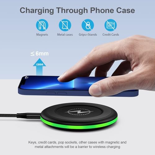 High-Speed 15 W Wireless Charging Pad for Samsung Galaxy S25 Edge, S24 Ultra, Z Flip 7, Google Pixel 9 Pro, and More – Compact, Travel-Friendly Design with Advanced Safety Features and Intelligent Speed Adjustment – USB-C Cable Included – Ultimate Fast Charging Solution for All Compatible Devices