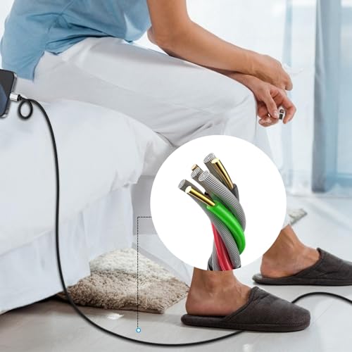 Cyven Premium 10 ft USB C Fast Charging Cable – 3-Pack High-Speed Type C Charger for Android Devices, Compatible with Samsung Galaxy S10, S9, S8 Plus – Enhanced Durability and Flexibility for Everyday Use