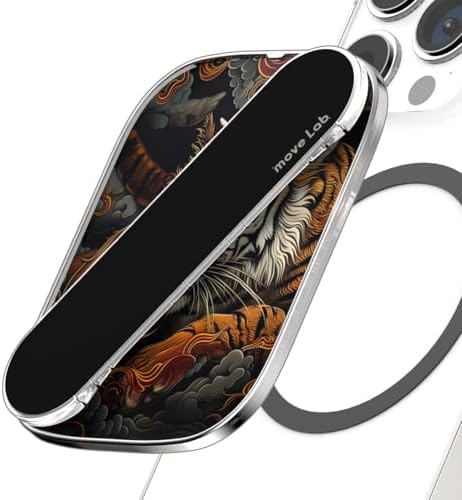 Transform Your Mobile Interaction with the Innovative Motion Grip Magnetic Phone Holder – 360-Degree Rotational Flexibility for Effortless Use, Mag Safe Compatible, and Removable Design for Wireless Charging – Stylish Oriental Tiger Aesthetic Enhances Your Device’s Appeal and Functionality