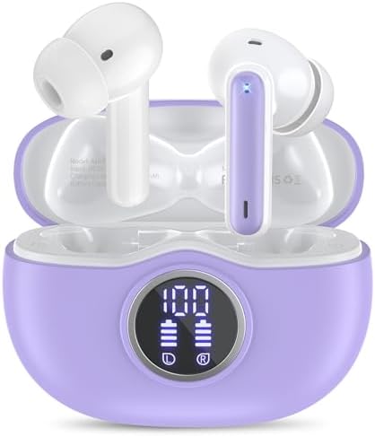 Unleash Superior Audio Performance with Sea Blue Wireless Earbuds – Featuring Bluetooth 5.3 for Rapid Connection, 40-Hour Endurance, Deep Bass Enhancement, and Noise Cancelling Technology – IP7 Waterproof for All-Weather Use with i Phone & Android Compatibility