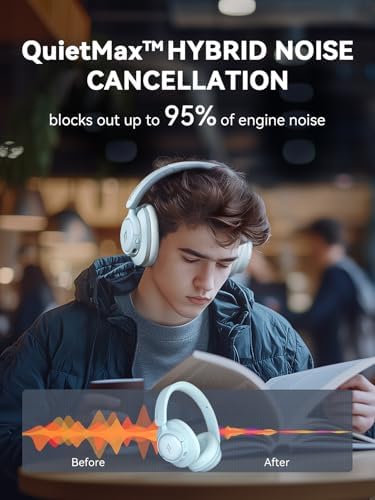 1 MORE Sono Flow SE HQ31 Wireless Bluetooth Headphones – Premium Over-Ear Design with Advanced Noise Cancellation, 90 Hours of Uninterrupted Playtime, and Hi-Res Audio Clarity for Gaming, Travel, and Work – Ergonomic Comfort in Sleek Black Finish with Superior LDAC Support