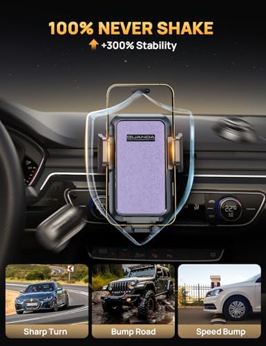 Universal CD Slot Car Phone Mount by GUANDA TECHNOLOGIES – Premium Adjustable Anti-Slip Holder for i Phone & Android Devices with Versatile Air Vent Clip for Safe Navigation and Enhanced Accessibility