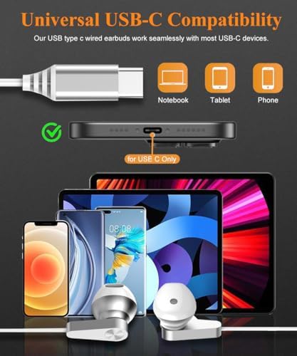 Revolutionize Your Listening Experience with Advanced USB-C Hi-Fi Stereo Earbuds – Tangle-Free Magnetic Design & Superior Noise-Cancelling Technology for i Phone 16, Samsung Galaxy S25, Pixel 9 & More – Ideal for Audiophiles Seeking Unmatched Sound Quality & Effortless Device Integration