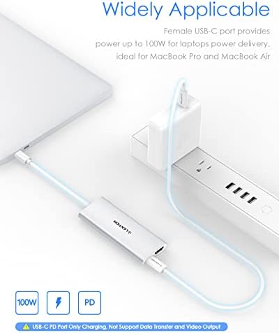 LENTION USB-C Multi-Port Hub – 4 K HDMI Output, 100 W Power Delivery, and 4 USB 3.0 Ports for Ultra-Fast Data Transfer | Perfect for 2024-2016 Mac Book Pro, New Mac Air, Surface, Chromebook, i Phone 15 & More | Space Gray Adapter for Enhanced Connectivity and Productivity