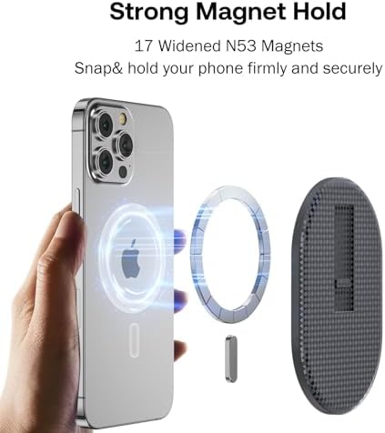 AUROX Mag Safe Phone Grip with Kickstand & Finger Loop – Premium Magnetic Holder for i Phone 12-16 Series in Sleek White – Unmatched Stability & Hands-Free Viewing for Ultimate User Convenience