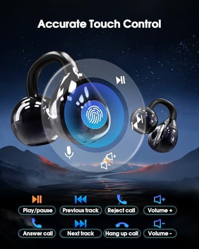 Transform Your Listening Journey with HALQAHA Clip-On Earbuds – Advanced Wireless Bluetooth 5.4 for Effortless Connectivity, Ergonomic Open Ear Design for Unmatched Comfort, Enhanced Noise-Canceling Features for Pristine Calls, Robust Waterproof Construction for Dynamic Workouts, and Superior Battery Performance for All-Day Listening – Ideal for Active Lifestyles and Eyewear Users.