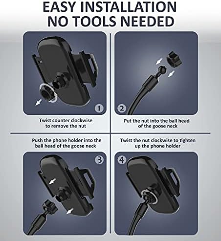 Dual Device Car Cup Holder Mount – Flexible Neck & 360° Rotatable Cradle for Enhanced Navigation – Universal Fit for i Phone, Samsung & GPS – Perfect for Hands-Free Convenience on the Road