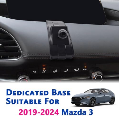 Mazda 3 Car Phone Mount (2019-2024) – Ultimate Thick Case Friendly Mobile Holder for Hands-Free Navigation, Air Vent Installation, 360-Degree Rotation, Secure and Stable Cradle for All Smartphones – Elevate Your Driving Safety and Convenience