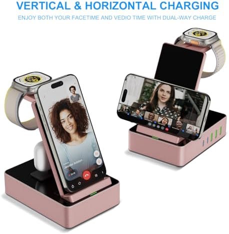 Power Up Your Workspace with the 100 W Aluminum Alloy 8-in-1 Wireless Charging Station – Fast USB-C Dock for i Phone, i Watch & Air Pods Pro – Sleek, Durable Design for Multi-Device Efficiency