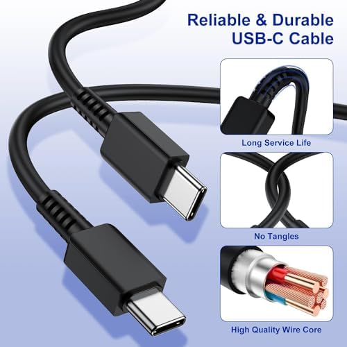 Super Fast 45 W USB-C Charger Cable Set – 2 Pack (6 ft & 10 ft) for Samsung Galaxy S25 Ultra, S24, S23, S22, Note 20 & More – Premium Durability, Versatile Lengths for Rapid Charging at Home or On-the-Go – Elevate Your Power Delivery Experience with Enhanced Compatibility and Long-Lasting Quality