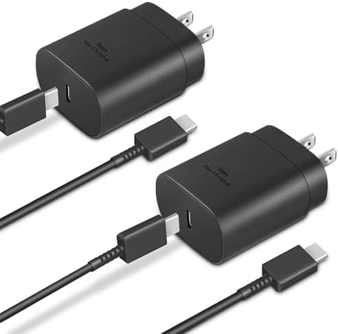 Experience Unmatched Fast Charging with the GUUSMART 2-Pack 25 W Type C Charger & 6 ft USB C Cable – Ideal for Galaxy S23 Ultra, i Phone 15 Series & More – Compact, Lightweight, and Sleek Black Design for On-the-Go Efficiency – Power Up to 3 x Faster with Enhanced Compatibility and Durability