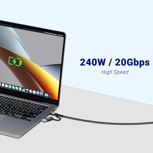 Premium USB A to C Android Auto Cable 3.3 ft [2 Pack] – Fast Charging USB C 3.1 & 20 Gbps Data Transfer for Seamless Connectivity with i Phone 16, Galaxy S23, Pixel 9 Pro – Enhanced Durability & Versatile Use for Car Play and Navigation