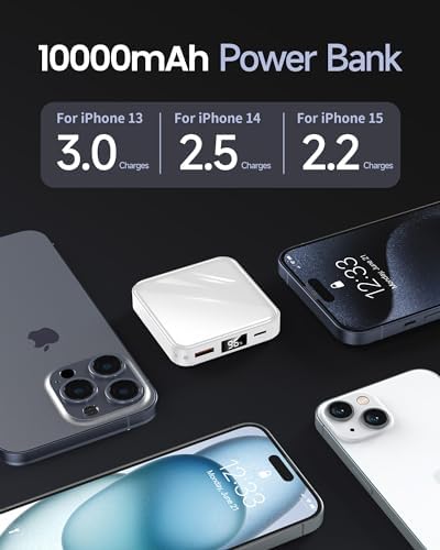 Compact 10000 m Ah Fast Charge Power Bank – Portable Mini USB C Charger with Smart LED Display for i Phone, Samsung, i Pad, and Tablets – Reliable External Battery for On-the-Go Charging