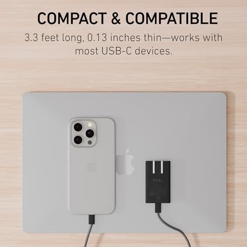 Ultra-Slim PEEL 35 W Fast Charging USB-C Wall Charger in Black – Compact, Efficient Power Adapter for On-the-Go Lifestyle – Safe & Reliable with UL, FCC, CE, Ro HS Certifications – Enhanced Compatibility for All USB-C Devices