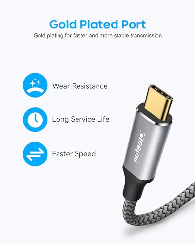 CLEEFUN 10 ft USB C Extension Cable – Unlock 100 W Fast Charging & 5 Gbps Data Transfer with Stunning 4 K Video Sync for Laptops, Tablets, and Phones – Premium Compatibility & Durable Design for Enhanced Connectivity Experience