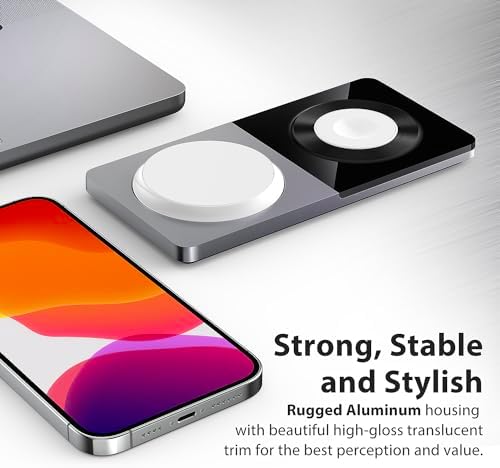 Revolutionize Your Charging Experience: 3-in-1 Fast Charging Station for Apple Devices with Mag-Safe Technology – Wireless Dock for i Phone 16/15/14/13/12 Series, Apple Watch Series 1-9/Ultra, and Air Pods Pro – Includes 30 W USB Charger in Sleek Silver Finish for Optimal Compatibility and Speed