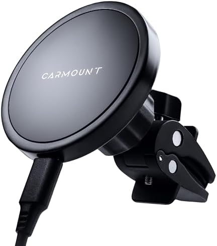 X1 Wireless Mag Safe Car Mount for i Phone 12/13/14/15/16 – Versatile Dashboard & Vent Holder with 15 W Fast Charging, 360° Adjustable Rotation & Suction Cup Base for Enhanced Stability and Compatibility