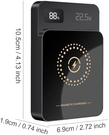 Magnetic Wireless Power Bank 10000 m Ah – 22.5 W Fast Charger for i Phone 16/15/14/13/12 Series with Built-in LED Display – Versatile Travel Power Solution for Samsung, Google, and More – Lightweight Design with Multi-Device Charging Capability and Intelligent Digital Readout for On-the-Go Convenience