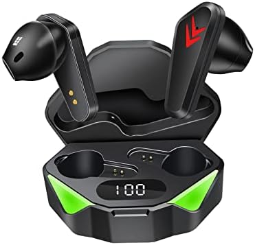 Premium Gaming and Music Wireless Bluetooth Earbuds – IPX7 Waterproof TWS with Noise Cancelling, Low Latency V5.0 Connectivity, Ergonomic Comfort for Ultimate Audio Experience – Ideal for Gamers and Active Lifestyles