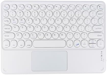 Portable Wireless Bluetooth Keyboard with Touchpad – 10-Inch Rechargeable Slim Design for i Pad Pro, Air, Mini & More | Stylish Purple Finish for Enhanced Productivity on i OS, Android & Windows Devices