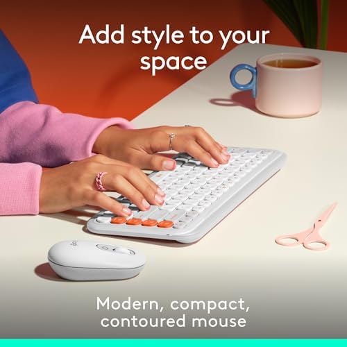 Logitech POP Wireless Mouse in Heartbreaker Rose – Customizable Emojis, Silent Click Technology, Precision Scrolling & Multi-Device Compatibility for Effortless Navigation and Personal Expression