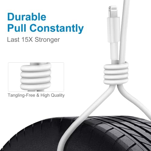 Ultimate 20 W Fast Charging Solution: Apple Certified 6 ft USB-C to Lightning Cable with High-Speed Charger Block – Ideal for i Phone 14 Pro Max, 13 Plus, 12 Mini, 11 & i Pad – Convenient 2-Pack for Home and On-the-Go Use