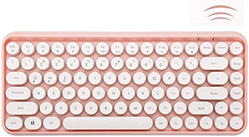 FELICON Retro Mini Wireless Bluetooth Keyboard – Portable 84-Key Typewriter Design for Android, i Pad, Windows & PC – Perfect Companion for Home & Office with Enhanced Compatibility and Rechargeable Battery