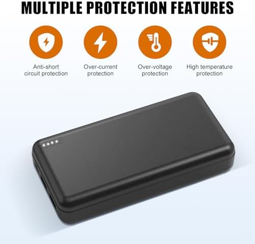 Stay Cozy Anywhere: 20000 m Ah 5 V/2 A Heated Electric Vest Battery Pack with Dual USB Output – Ideal Power Bank for Heated Jackets, Hoodies, and Pants for Men & Women – Enhanced Safety Features for Reliable Outdoor Comfort