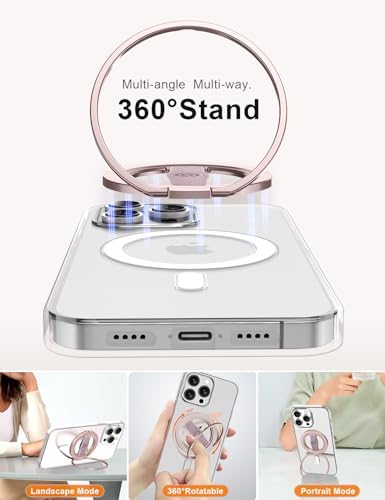 EWA Mag One 3 rd Gen Magnetic Phone Grip Stand – Sleek Black Design for i Phone 16, 15, 14, 13, 12 Series – Enhance Stability with Removable Magnetic Ring Holder and Integrated Finger Strap – Ultimate Hands-Free Kickstand for Streaming and Texting