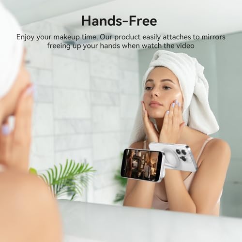 Versatile Magnetic Phone Holder and Multi-Function Stand with Suction Cup and Ring Grip – Perfectly Compatible with i Phone 16/15/14/13/12 Models and Mag Safe Cases (Elegant Black) – Enjoy Hands-Free Viewing and Enhanced Stability