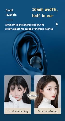 Invisible Bluetooth Earbuds – Ultra-Compact Wireless Earphones with Exceptional Sound Quality, Noise Isolation & Ergonomic Comfort – Stylish Mini Design in White for Seamless Music Enjoyment and Hands-Free Calling Anytime, Anywhere