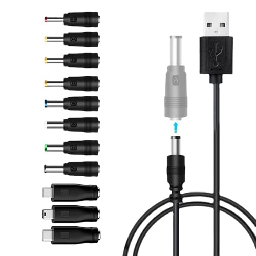 Versatile 5 V USB to DC Power Cable – 1.5 m Length with 11 Interchangeable Connectors for Universal Device Charging – Durable and Flexible Solution for Routers, Bluetooth Speakers, Power Banks, and More – Optimize Your Tech Setup Now! Versatile 5 V USB to DC Power Cable – 1.5 m Length with 11 Interchangeable Connectors for Universal Device Charging – Durable and Flexible Solution for Routers, Bluetooth Speakers, Power Banks, and More – Optimize Your Tech Setup Now!