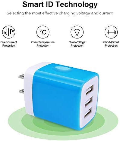 Sicodo 3-Pack USB Wall Charger Adapter – Universal 3.1 A Multi-Port Fast Charging Block for i Phone 16/15/14/13/12 SE/11 Pro, Samsung Galaxy S24/S23/S22/S21 Ultra, and Google Devices – Compact Travel Charger for On-the-Go Power Solutions