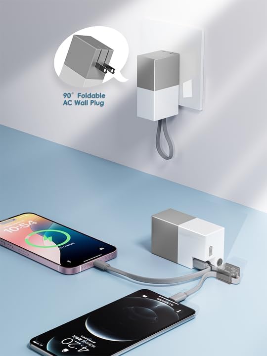 Sleek 5000 m Ah Pink Power Bank with Built-in Charging Cable & AC Plug – Ultra-Compact 22.5 W Fast Charging Solution for Travelers – Lightweight Mini Portable Charger Compatible with Samsung & More – Effortless Power for Daily Adventures and On-the-Go Use