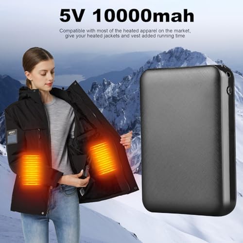 High-Capacity 10000 m Ah Portable Power Bank for Heated Clothing and Smart Devices – 7.4 V Fast Charging with LED Display, Compact Design for On-the-Go Convenience and Enhanced Compatibility – Ideal for Heated Jackets, Vests, Sweatshirts, and Mobile Devices