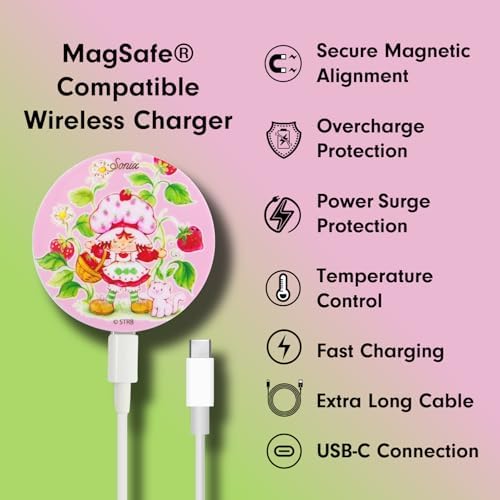 Sonix x Sanrio Hello Kitty & Care Bears Magnetic Mag Safe Charger for i Phone 12-16 Series | 6.5 ft USB-C Fast Wireless Charging Cable | Stylish, Playful, and Efficient Power Solution for Your Device