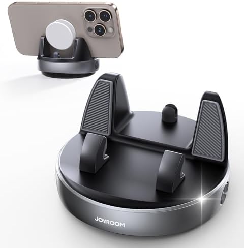JOYROOM 360° Rotating Car Phone Holder – Anti-Slip Dashboard Mount for Seamless Smartphone & GPS Integration – Sun Glare Blocking for Clearer Navigation – Universally Compatible with Pop Grips & Mobile Devices – Superior Stability for a Safe Driving Experience