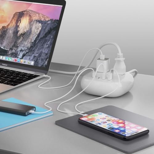 Compact 65 W USB Power Strip with Surge Protection – Dual USB & USB-C Fast Charging Hub for Home, Office, and Travel – Smart Voltage Technology for Optimal Device Compatibility and Safety