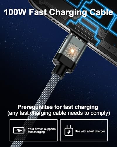 ZBF 100 W USB-C Magnetic Charging Cable – High-Speed 5 A Power Delivery & 480 Mbps Data Transfer | Versatile 5 ft & 6.6 ft Lengths | Effortless Magnetic Connection for i Phone 16/15/14/13 Pro Max, Mac Book Pro, i Pad, Galaxy S22 | Durable Design for Ultimate Convenience and Seamless Charging Experience