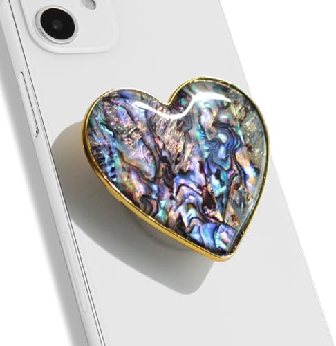 Chic Natural Seashell Heart-Shaped Phone Grip and Stand – Elegant Crème Mobile Accessory for Smartphones and Tablets – Ideal Collapsible Holder for Trendsetters Seeking Style and Functionality – Durable, Portable Design for Effortless Hands-Free Viewing