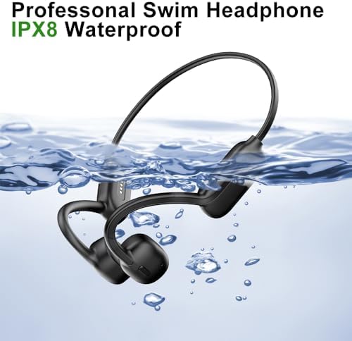 IHAO Ultra-Light Bone Conduction Bluetooth Headphones with Built-In MP3 Player – Open-Ear Ergonomic Earbuds for Active Lifestyles, Perfect for Cycling, Running, and Skiing – Sweat-Proof, Comfortable Fit with Exceptional Sound Clarity and Surround Awareness