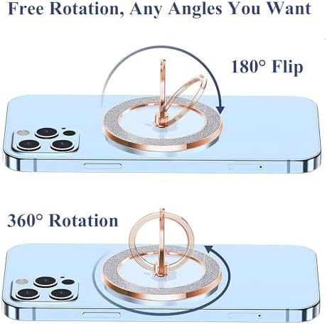 LIZIMANDU Mag Safe Magnetic Phone Holder – Rose Gold Finger Ring Stand for i Phone 15 Pro Max/Plus and Compatible Smartphones – Stylish Grip with 360-Degree Rotation, Effortless Installation, Wireless Charging Ready, Durable Accessory for Everyday Functionality and Fashion