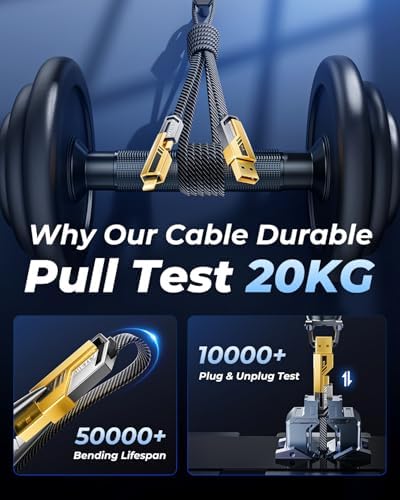 SHEZI 4-in-1 USB C Charging Cable – 60 W Fast Charge & 480 Mbps Data Transfer, 5 FT Yellow Nylon Braided Cord for i Phone, i Pad & More – Ultimate Versatility & Durability for Home, Office, and Travel