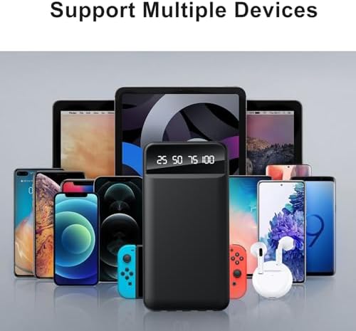 High-Capacity 40000 m Ah Portable Power Bank with 4 Built-In Cables, 5 Outputs & 3 Inputs – Ultimate Travel Charger & Emergency Backup with Flashlight for i Phone, Android, and Tablets – Versatile All-in-One Charging Solution with Enhanced Safety Features