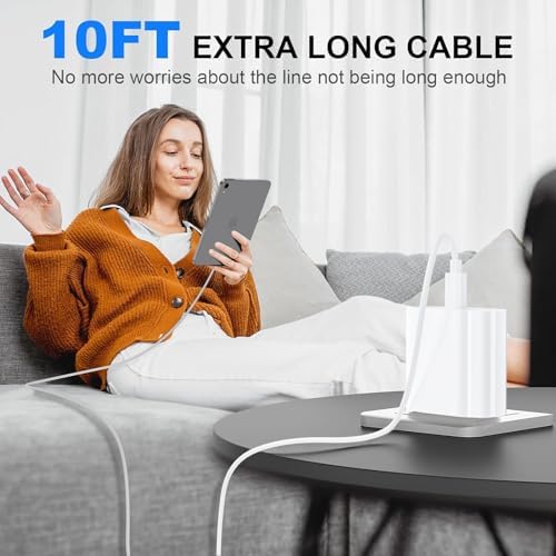 20 W USB-C Fast Charger for i Pad Pro, Air & Mini – Ultimate PD Wall Charger with 6.6 ft USB-C to C Cable for Rapid Charging Across All Generations, Compact Design for On-the-Go Power Solutions, Enhanced Safety Features to Prevent Overheating