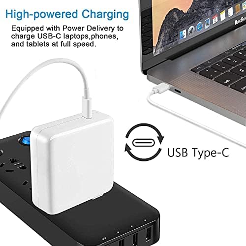 Ultra-Fast 96 W USB-C Charger for Mac Book Pro & Air – Powerful Power Adapter with Enhanced Compatibility & Speed for All USB-C Devices – Compact Design with 5.91 ft Cable & Intelligent Safety Features – Ideal for Home, Office, & On-the-Go Charging Solutions